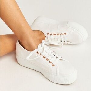 NWT Superga Platform Sneaker in Cream/Beige/Natural